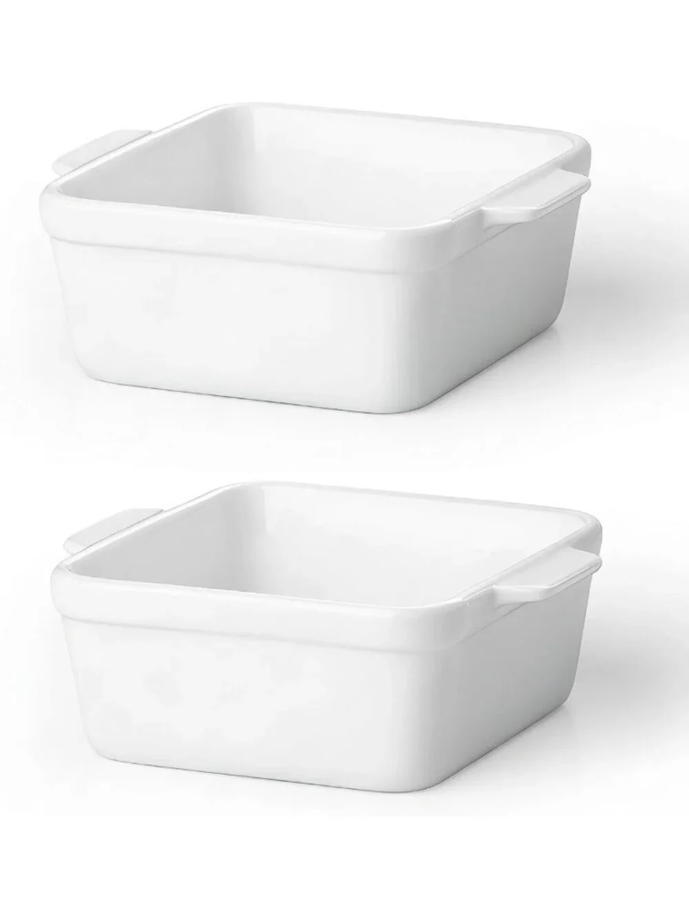 Set of 2 Mini Ceramic Baking Dishes, 28 Oz Casserole with Handles, Oven